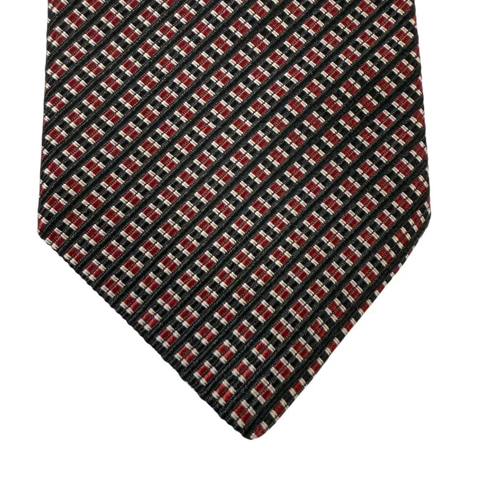 NWT Tommy Hilfiger Mens Check Pattern All Silk Neck Tie Collegiate Preppy Gift